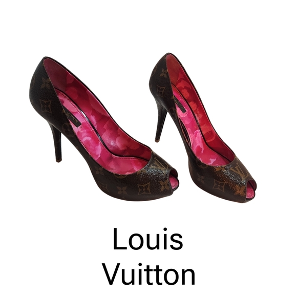 Louis Vuitton Platfrom Peep Toe Monogram Pumps Size Eu 39 - Picture 1 of 14